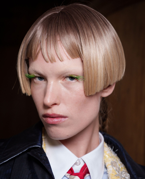 2026 Makeup Trends colorful lashes at thom browne
